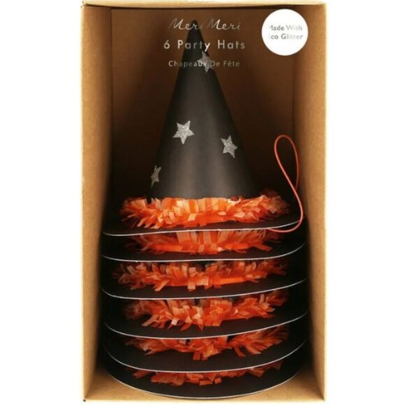 NIB SET 6 MERI MERI HALLOWEEN WITCH PARTY HATS - Picture 1 of 2